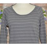 STANDARD JAMES PERSE Size 1 S Gray Stripe Boat Neck Supima Cotton Top Shirt Photo 1
