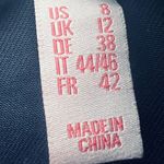 Laurie Felt Navy Fitted Belted Utility Jacket Blazer Contrast Printed Belt Sz 8 Photo 15