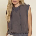 POL  Mineral‎ Wash Navy Gray Hooded Tank medium Photo 0