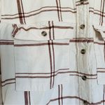 Universal Threads Universal Thread Cute Cream & Brown Plaid Flannel Dress/Shacket with Pockets | M Photo 3