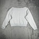 Victoria's Secret  PINK Shirt Womens‎ Large Gray White Fleece Cropped Sweatshirt Photo 2