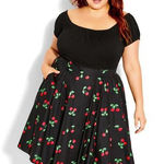 City Chic New! Cherry Desire Dress - black red, women plus size 22 Photo 0