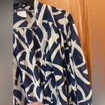 Oscar de la Renta Vintage Swim Beach Cover Up Kimono Kaftan Blue & White Medium Photo 1