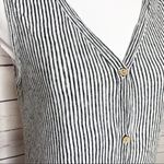Rachel Zoe  Striped Linen Sleeveless Front Tie Top Size Medium Photo 4