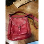 Red Leather‎ Crossbody Shoulder Bag with Studs Flap Buckle Closure Photo 2