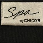 Spa by Chico's Women's Black Jacket Size 2 with White Piping Casual Size L Photo 8