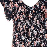 Maurice's Peplum Top Black & Pink Floral Smock Off The Shoulder Photo 4