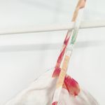 Sofia Jeans by Sofia Vergara Linen Blend Knot Front Floral Peplum Tank Cami Top White Size L Photo 5