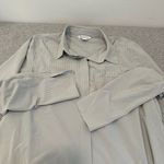 Athleta  Urbanite Top Womens L Green Striped Button Down Shirt 986555 Photo 5