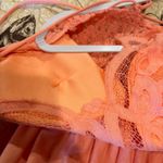 Zenana Outfitters crochet lace cross strap smocked, light peach, ruffle, cami tunic size L Photo 6