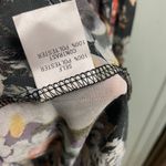 Hazel Size Large Black Floral Loose Fit Lightweight Top Crochet Accent Photo 4