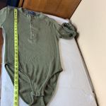 Ralph Lauren Vintage Olive Green Long Sleeve Henley Bodysuit Size Small Photo 8