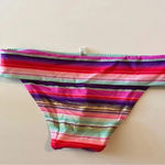 Victoria's Secret  Striped Bikini Bottom Fold Over Size Small Multi Color Y2K Photo 3