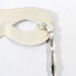 None Vintage 1990s Unisex Masquerade Black Faux Leather Like Eye Mask with Handle Photo 5