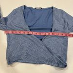 Brandy Melville  Blue Floral Wrap Long Sleeve Crop Top One Size Y2K Aesthetic Photo 4