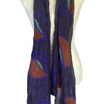 Dark blue patterned thin lightweight scarf Photo 2