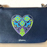 Brighton Summer Heart Mini CROSSBODY PURSE Navy Blue Bag DETACH STRAP 8" Wide Photo 0