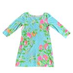 Lilly Pulitzer  Marlowe Dress Pink Lemonade Pool Blue 3/4 Sleeve Size Large Photo 1