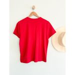 Madewell | NWOT Cotton Perfect Crewneck Tee in Ruby Red | Sz M Photo 6