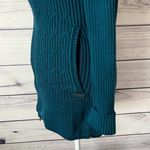 Eddie Bauer Teal Ribbed Cable Knit Full Zip Long Sweater Jacket Photo 6