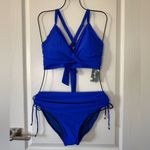 Blooming Jelly Women’s High Waisted Bikini Tummy Control Swimsuit XL NWT Blue Photo 1