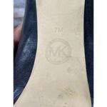 Michael Kors Women's Hamilton Pump Size 7 Platform Heel Black Leather Gold MK Photo 9