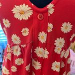 ASOS Women’s Red Floral V-Neck Sleeveless Dress 90’s Daisy Print Sundress Retro Photo 5