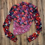 ZARA Floral Wrap Long Sleeve Shoulder Pad Top Photo 11