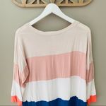 Pink Owl Striped Pullover Top Sz Medium Photo 7