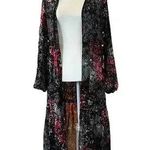 Rebellion  kimono black floral ruffled size medium Photo 0