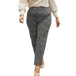 Jones Studio Dress Pants Pull On Ankle Knit Black Cream Plaid Women’s Size 16W Photo 1