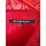 Black Halo Red Dress Size 4 Lace Sleeveless Midi Pencil Stretch Made USA LA Photo 2