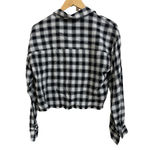 Abound  black white Tibetan Dobby Plaid Top‎ Size Large NEW Photo 3