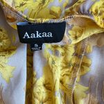 Aakaa  Yellow HOLTZ SATIN PRINTED HALTER JUMPSUIT size Small Photo 3
