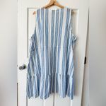 J.Crew Shimmer Striped Beach Dress Blue White Silver Size 3X Photo 1