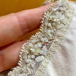 No Boundaries Sparkly, Beaded, Dressy, Lace Trimmed Camisole Tank Top, Ivory, Cream, Size M Photo 4