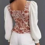 Anthropologie Love the Label by  Zebra Long Sleeve Smocked‎ Crop Top Size XS Photo 1