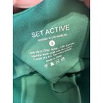 Set Active  High Waisted Seamless Ribbed Biker Shorts Emerald Green Photo 4