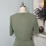 Lulus Lulu’s Much Obliged Wrap Maxi Dress Gauzy Flowy Casual Spring Summer Green Small Photo 10
