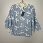 Lysse  Meadow Blouse Blue and White Photo 2