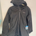 Columbia  Women’s 1XL Charcoal Lightweight Raincoat Switchback Lined Long Jacket Photo 0