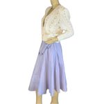 EL JEUNE VINTAGE JAPANESE CREAMY WHITE POMPOM ACCENT V NECK CARDIGAN SWEATER (L) Size L Photo 5