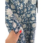 Beau & Ro Blue Folk Floral Button Front Floral Midi Dress Pockets Size Medium‎ Photo 8
