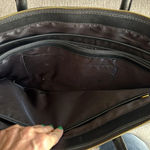 Joy & Iman Black Leather Tote Large Shoulder Bag Best Friend Satchel Top Handles Gold Photo 11