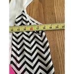 Women’s Pink & White Black Chevron Stripe Sleeveless Dress Size 8 Light weight Photo 5