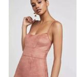 BCBG Maxazria Alese faux Suede Pink Slip Dress Formfit Sexy sz XS / 2 Dollcore Photo 2