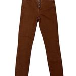 Veronica Beard Maera High Rise Brown Skinny Jeans Button Fly Brown Stone Size 24 Photo 3