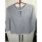 Urban Romantics  Size M Tunic Top Bell 3/4 Sleeves‎ Light Blue Coral Embroidered Photo 2