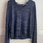 Nordstrom  Lingerie Dark Blue Heathered V-Neck Long Sleeve Shirt Photo 0
