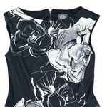Vince Camuto Black Floral Scuba Fit and Flare Sheath Dress Zipper Back Size 4 Photo 3